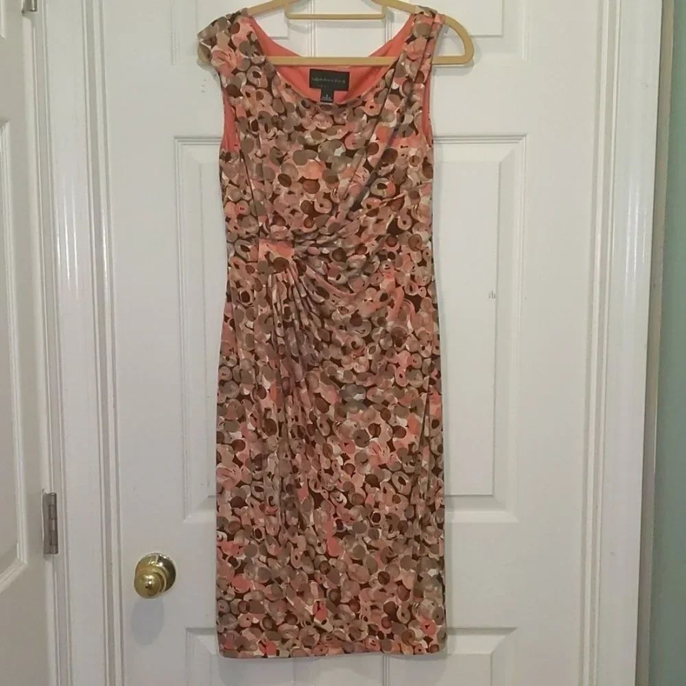 Connected print pattern faux wrap dress Sz 6